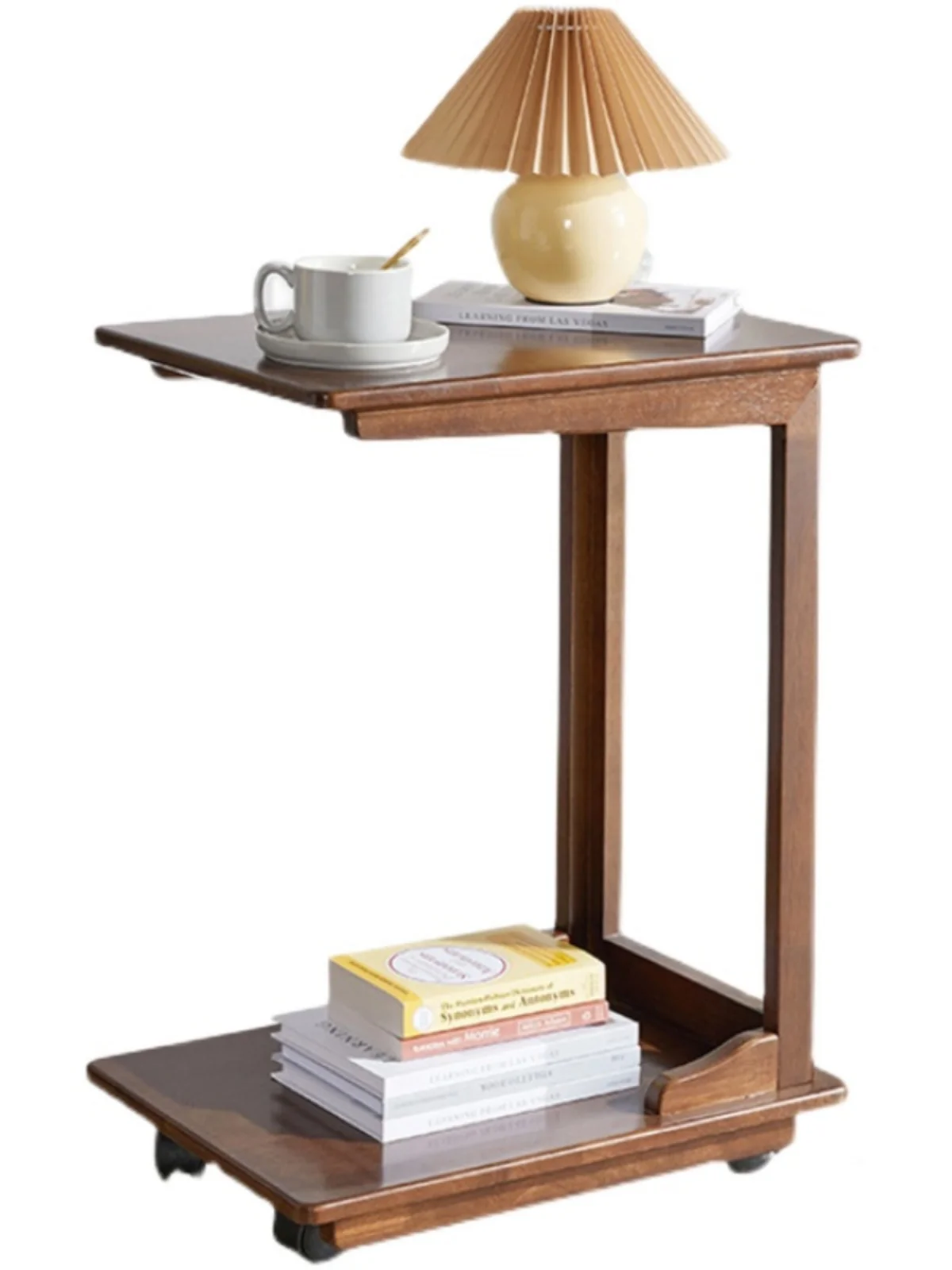 Sofa, computer desk, bedside table, coffee table, solid wood bedroom, small round , simple C-shaped side, movable image 5