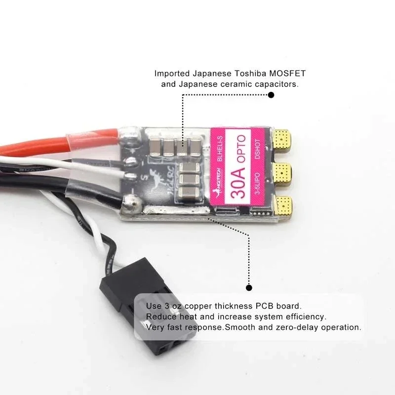 RC FPV 레이싱 프리스타일 드론용 브러시리스 ESC, HGLRC 30A 30AMP 3-5S BLHELIS 16.5 BB2 DSHOT600