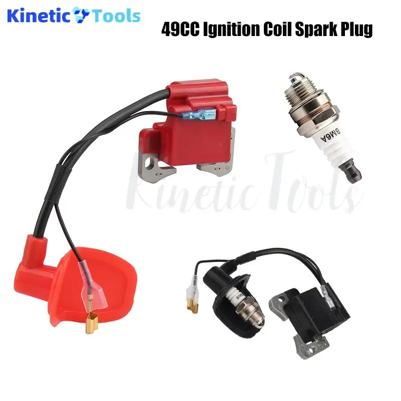 Red/Black Ignition Coil with L7T spark plug for 43cc 47cc 49cc Mini Quad Pocket Dirt Bike ATV 2-Stroke Engine Accessories