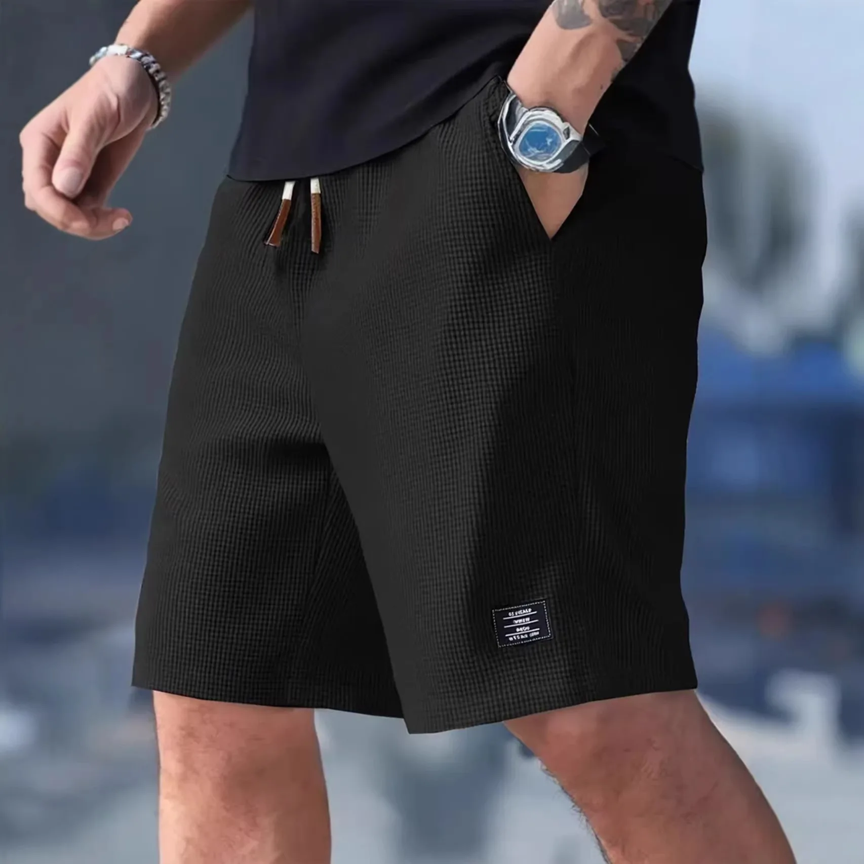 

Men's Casual Sports Shorts, Men's Beach Shorts, New Fashionable Textured Fabric, Suitable for Daily Casual Wear and Sports