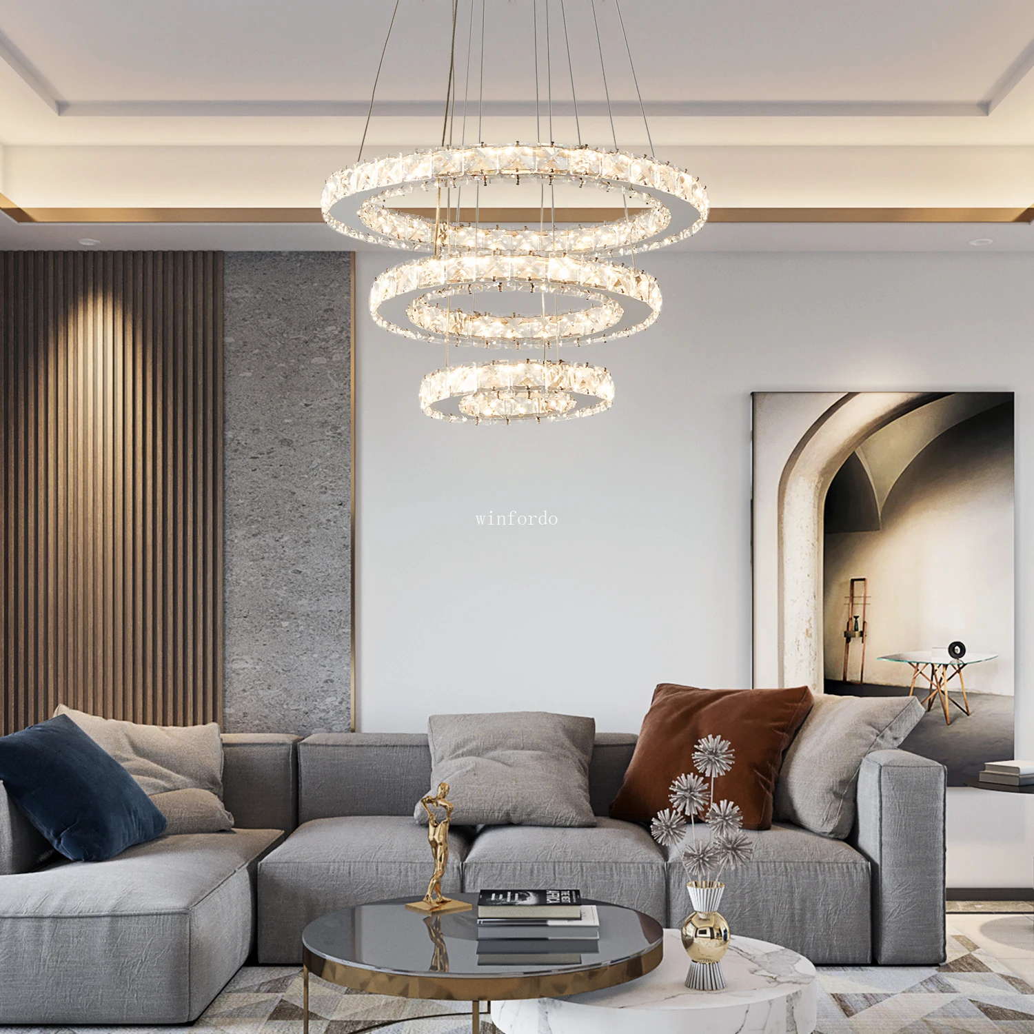 

Modern Led Hanging Chandelier Crystal Luxury Pendant Lamp for Living Room Bedroom Dining Room Living Room Kitchen