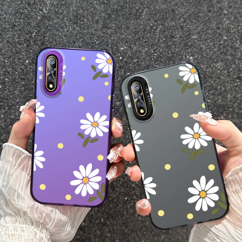 Чехол для vivo iQOO V17 Neo Y7S Z5 Z1x S1, белый минималистичный цветочный рисунок, задняя Противоударная крышка