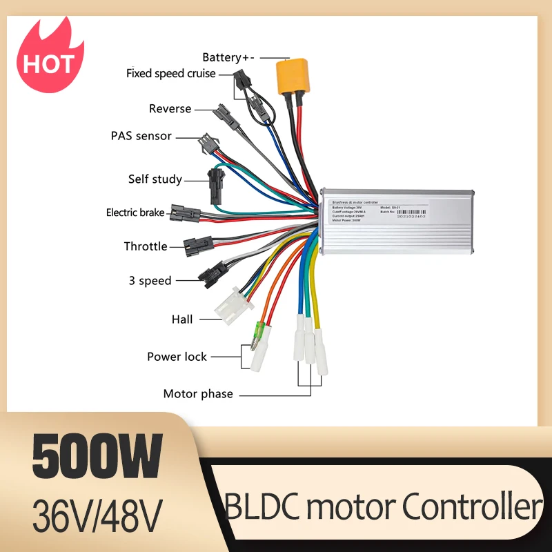 

25A Electric Brushless Controller 36V 48V 500W 350W Electric Scooter BLDC Controller For Scooter Bicycle Accessories Bicicleta