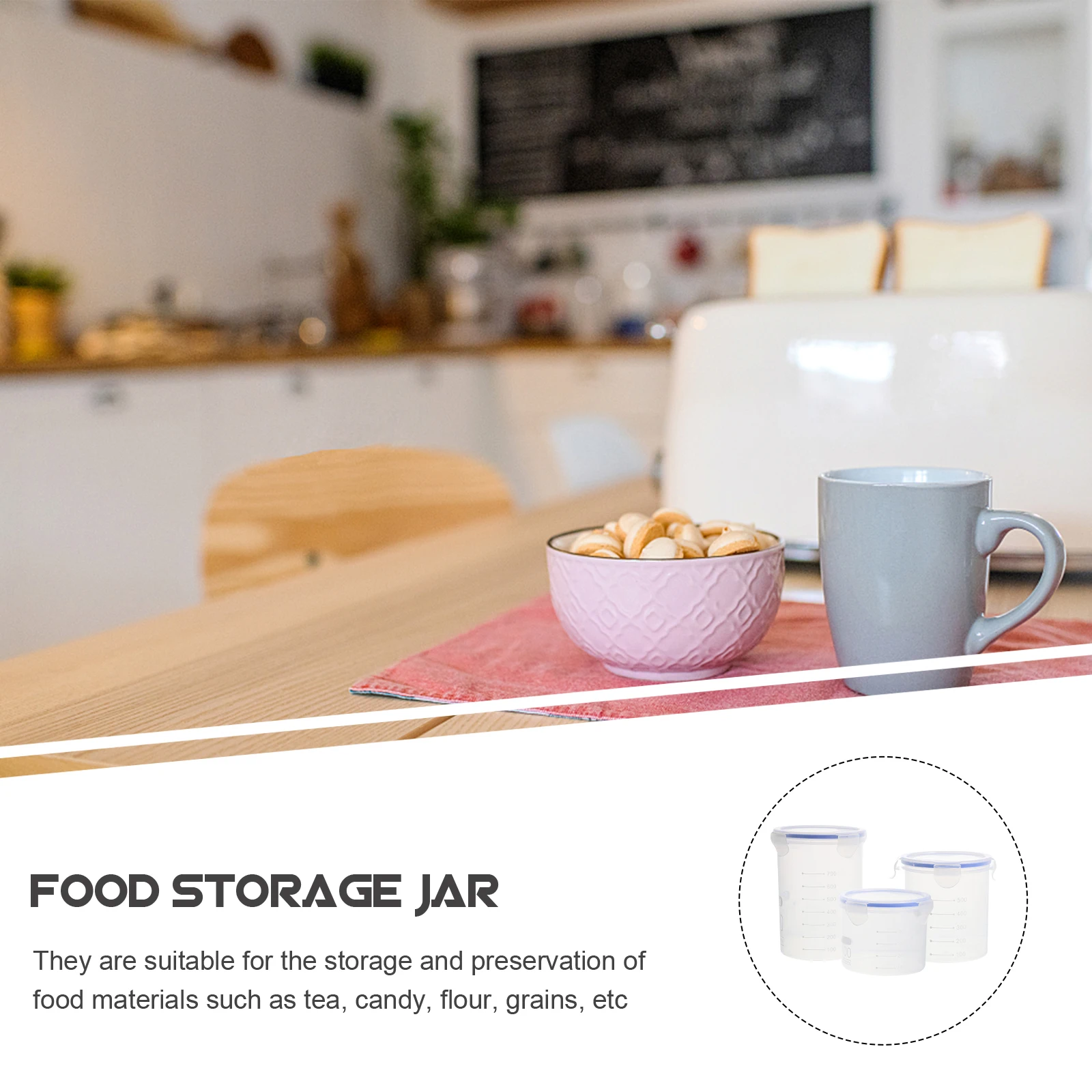

6pcs Airtight Storage Jars Sealed Containers PP Material Vacuum Grain Tanks Food Preservation Dry Fruit Plastic Storage