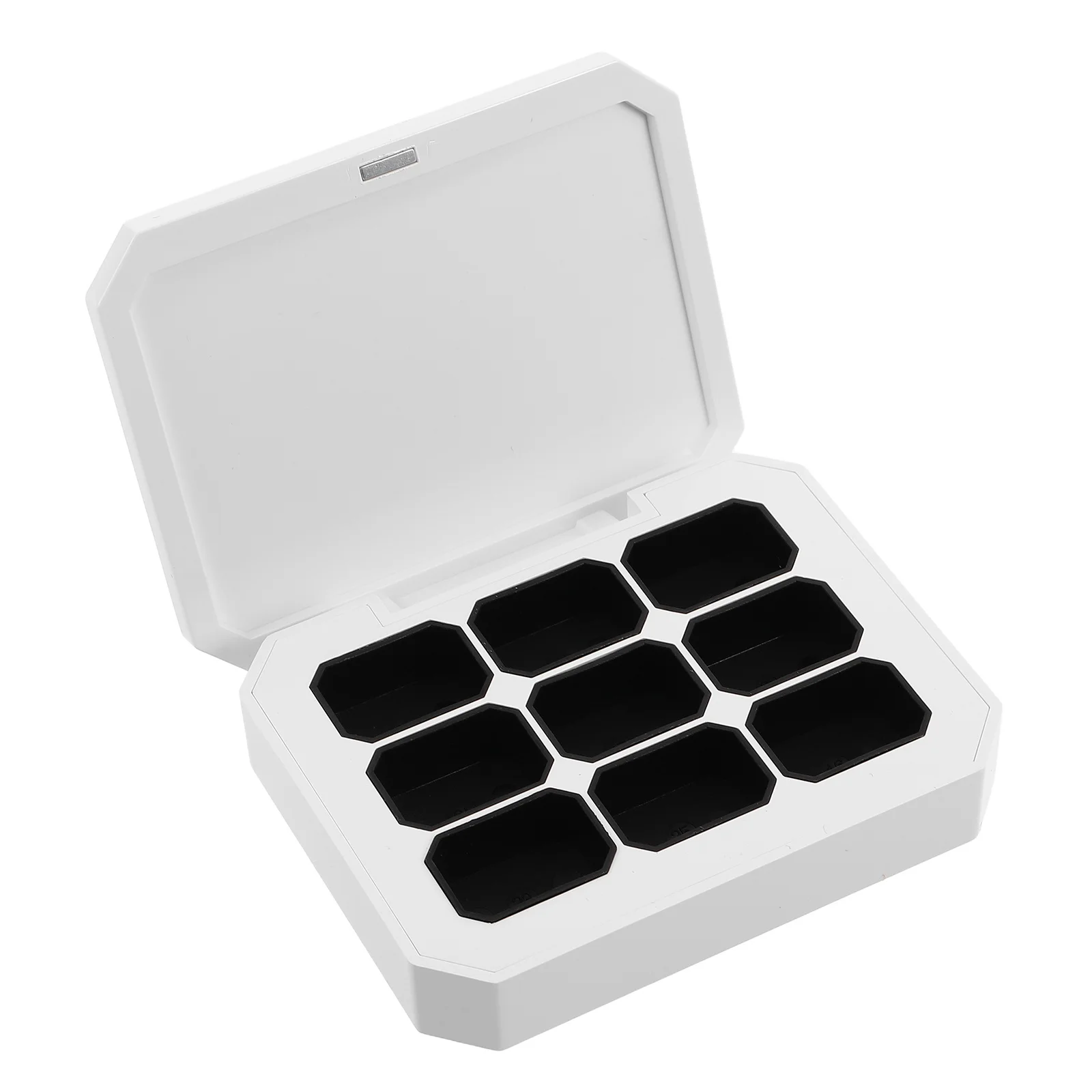 

Nail Polish Divided Box with Lid Portable Small Container for Gel Polish Eyeshadow Storage Travel Friendly Nail Art Palette