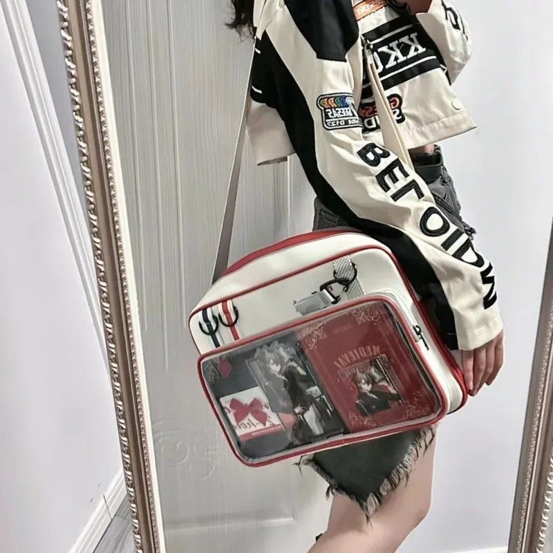 

Student Crossbody Shoulder Bag 2024 Trend Japanese Style Backpack Fashion Casual Sport Style Handbag Large Capacity Cute Cartoon