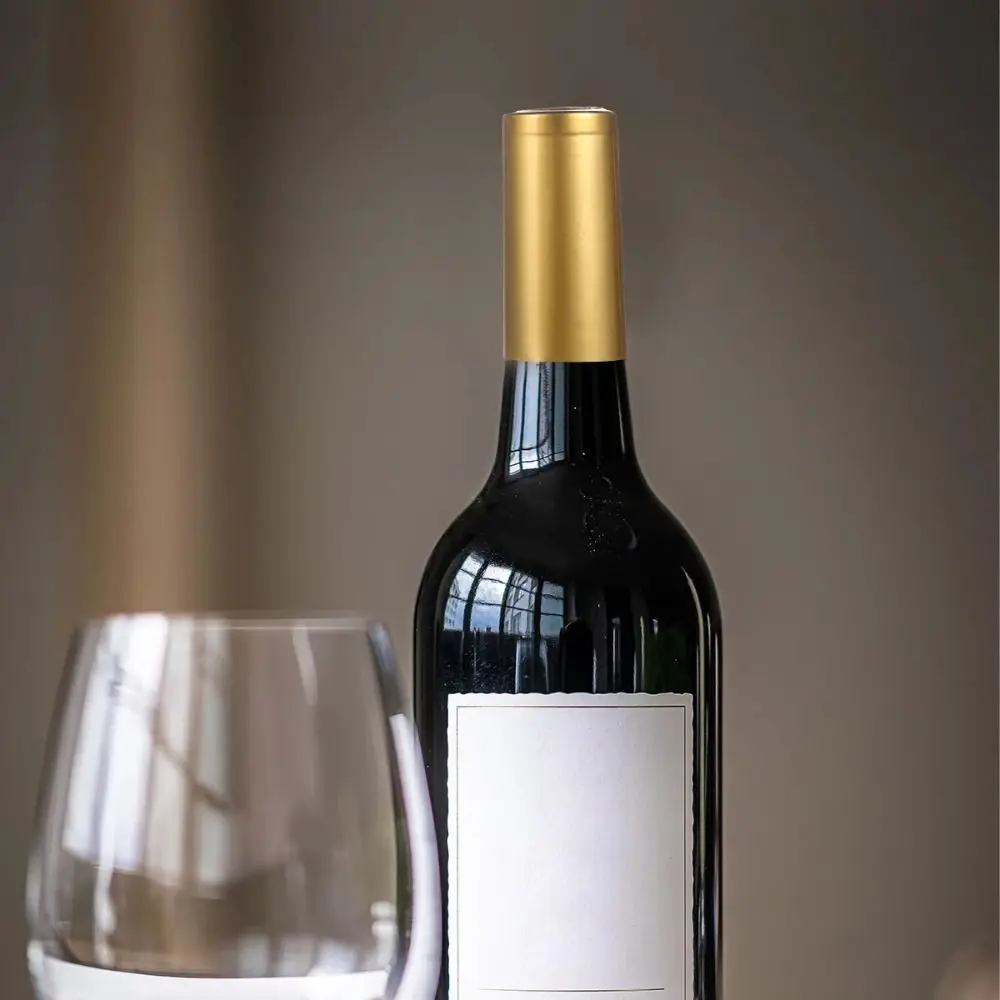 100Pcs PVC Wine Heat Shrinkable Cap Straight Mouth Tear Tab Wine Shrink Film Wrap Red Black Wine Bottle Cap