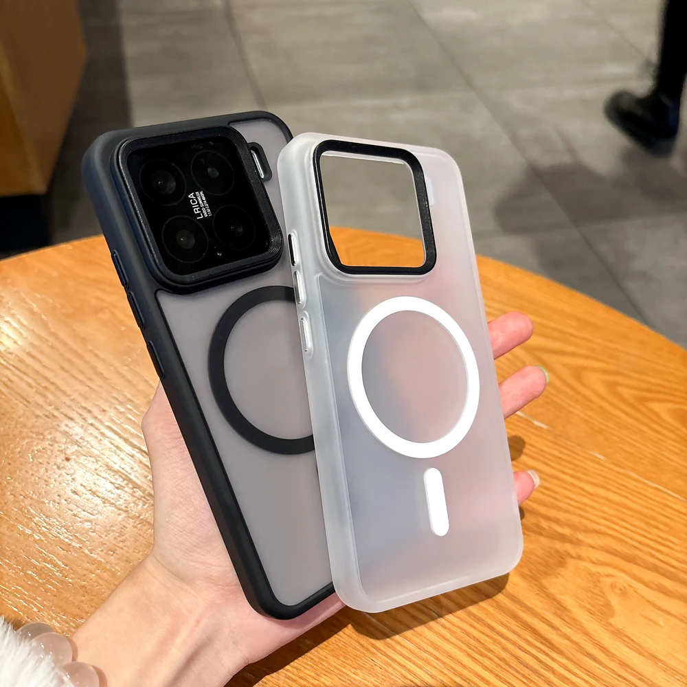 حافظة مغناطيسية فاخرة رفيعة للغاية وشفافة وغير لامعة لهاتف Xiaomi 15 Pro 15 Pro Magsafe غطاء شحن لاسلكي