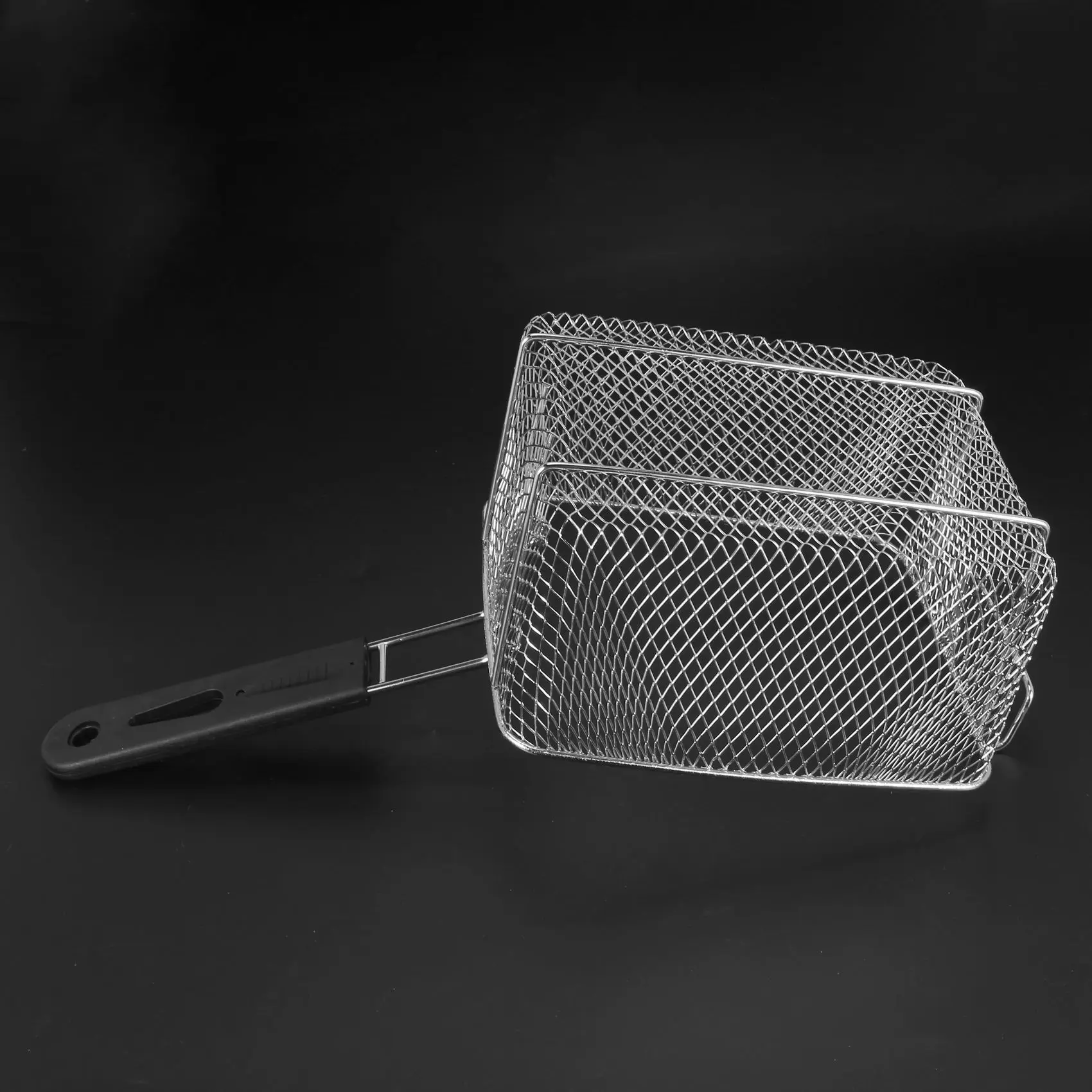 Stainless Steel Deep Fry Basket Rectangle Wire Mesh Strainer with Long Handle Frying Cooking Tool Food Presentation Tableware