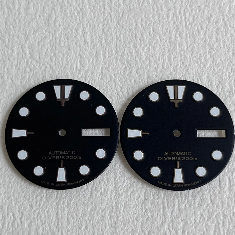 NH36 Dial 28.5mm NH36 S Logo Black Gilt Face Day Date Green Luminous Fits 3.0 3.8 Crown Mod Parts
