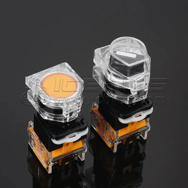 22mm Button Protective Cover Transparent Square Knob Switch Protective Flat Button Self Recovery High Button Accident Cap