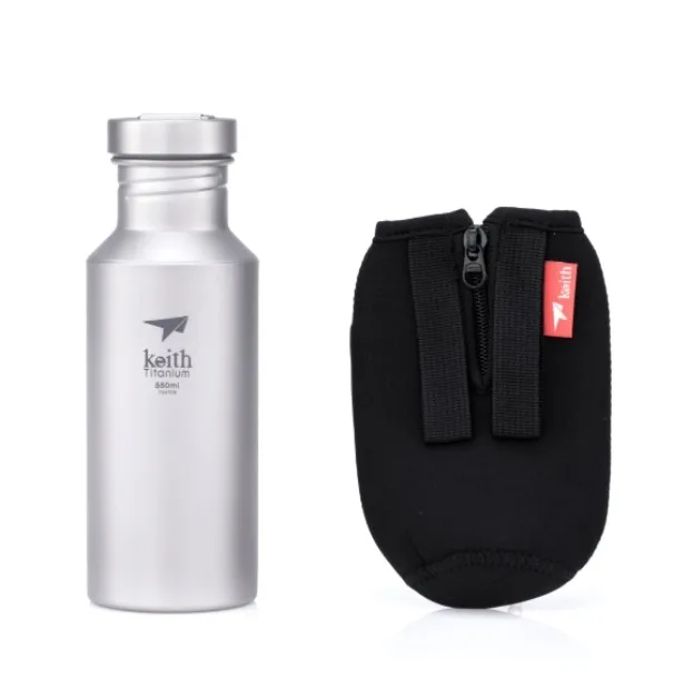 Titanium 550ml/18.6 oz Water Bottle - Ultra Light, Leak Proof, Insulated, Great for Outdoor Camping Hiking Sports, Easy to Carry