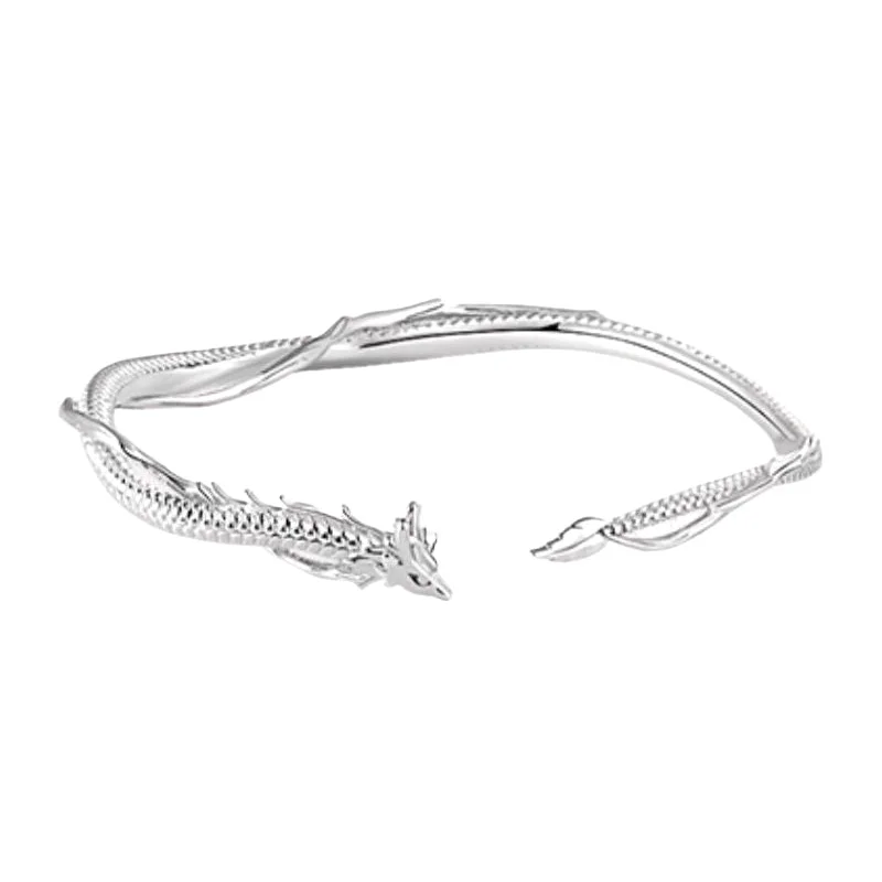 Vintage Advanced Sense Dragon Adjustable Opening Bracelet For Women Girls Cute Delicate Bangles Party Jewelry Accessories Gifts