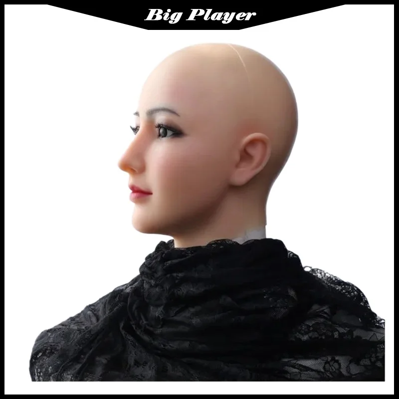 

Mask Full Face Beautiful Woman Silicone Dummy Headgear Simulation Mask Men To Women Boss Makeup