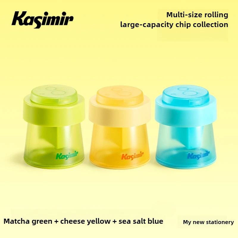 เครื่องเหลาดินสอแบบใช้มือคาซิเมียร์ ทริปเปิ้ลโฮลสำหรับนักเรียนเครื่องตัดดินสอขนาดเล็กแบบพกพาความจุขนาดใหญ่เครื่องเขียนอุปกรณ์การเรียน