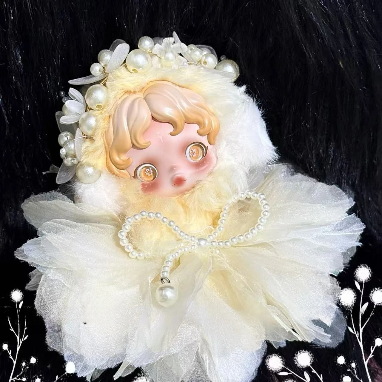 Ropa para muñecas Sp, tejido ligero, serie de jardín, accesorios para muñecas, nueva falda de flores esponjosa, accesorios para el cabello de perlas, Mini ropa de 10cm