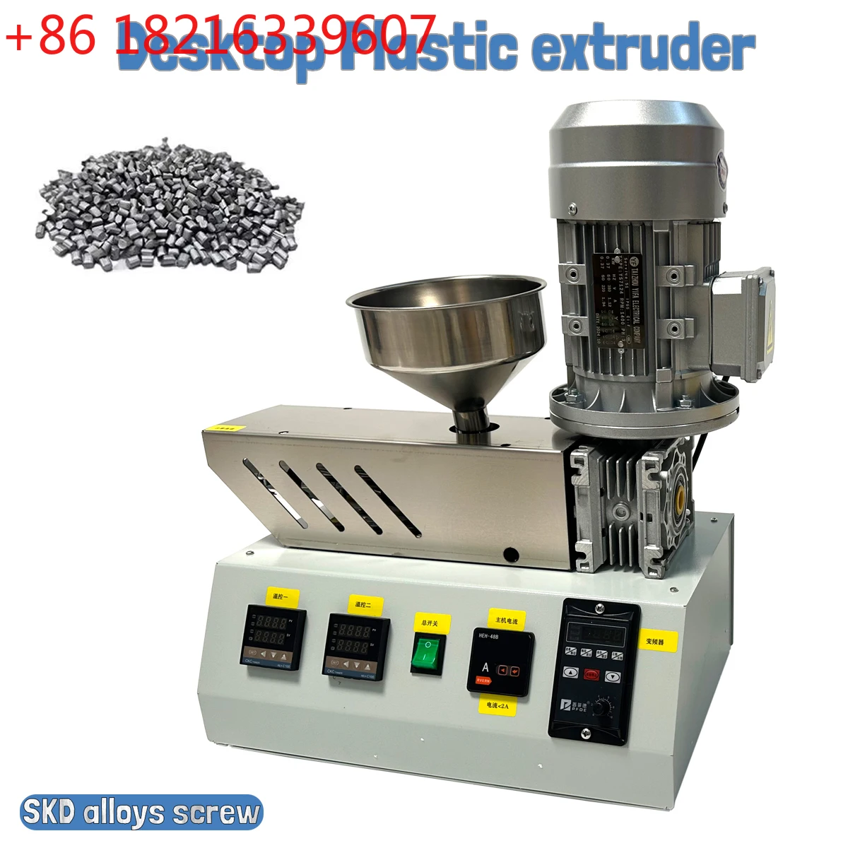 

Mini Desktop plastic extruder Plastic Experimental extruder Single Screw Extruder SKD alloys screw 110V/220V 1000W