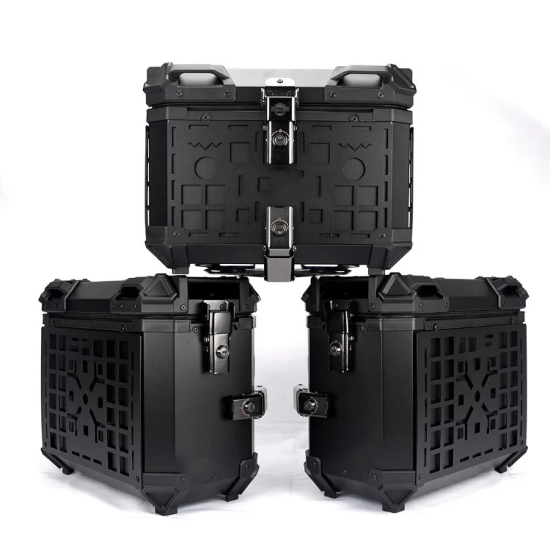 Universal Motorcycle Side Box 38L Aluminum Alloy Waterproof Anti-Collision Saddlebag Quick Release Installation Luggage Case