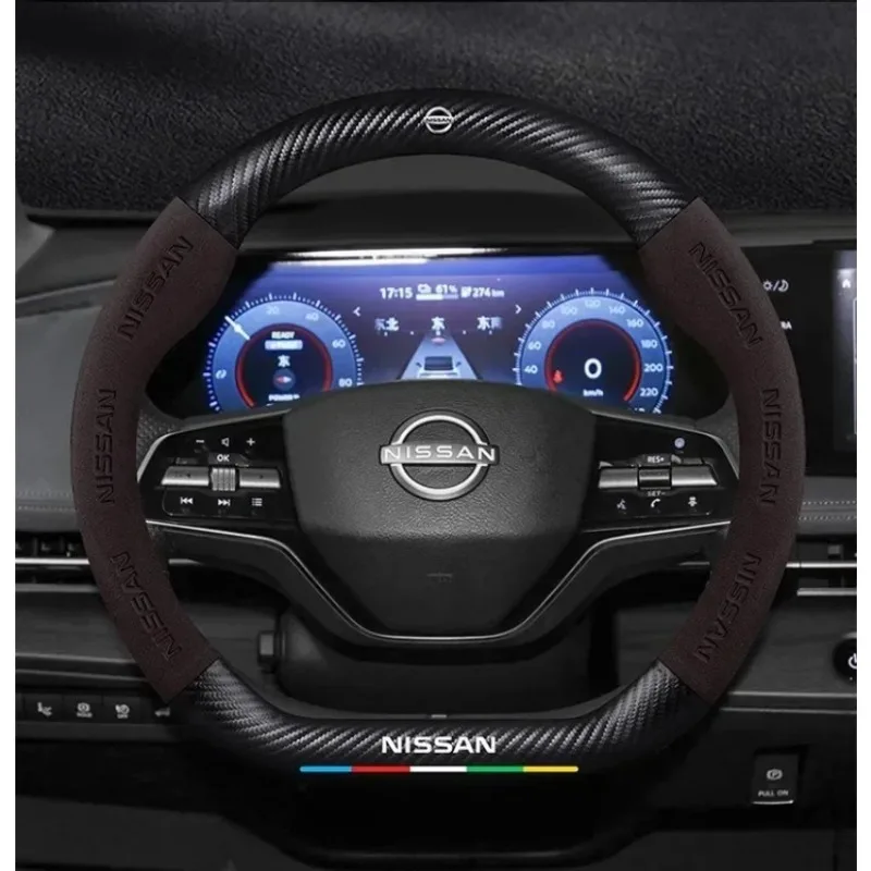 

Car Steering Wheel Cover For Nissan Maxima Micra Murano Rogue Pulsar Sentra Teana Tiida Qashqai Juke X-Trail Patrol Note Altima