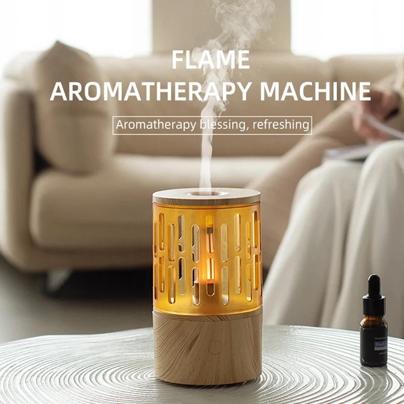 

Flame Aromatherapy Machine Small Home Bedroom Silent Candlelight Atmosphere Light Aromatherapy Humidifier Diffuser