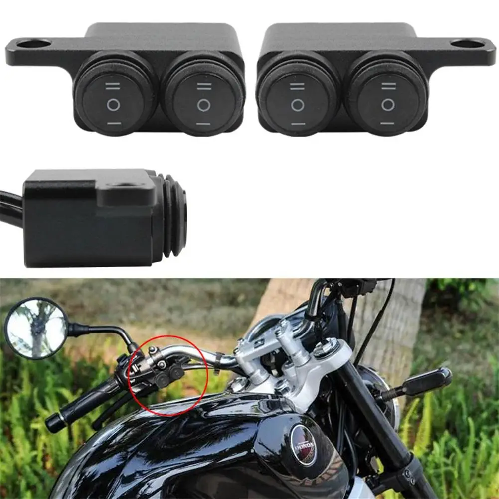 Universal Motorcycle Handlebar Headlight Switch Three-position Waterproof Switch Spotlight Switches Button Motorbike Accessories