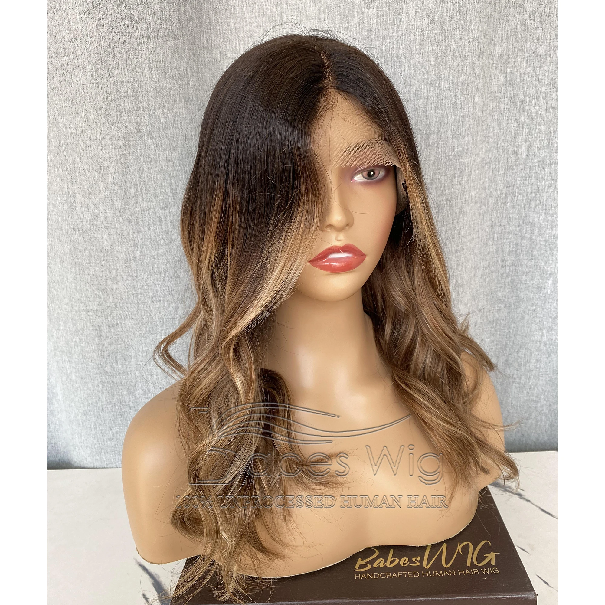 Glueless Lace Wigs Balayage Color Real Best Human Hair Lace Front Wig Wavy Hair Lace Top Wigs For White Women Bleached Knots