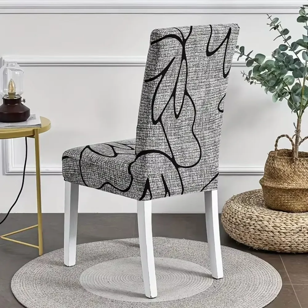 

Universal Stretch Printed Dining Chair Cover Elastic Dirt-resistant Seat Cover Washable Antifouling Chair Protecter Hotel