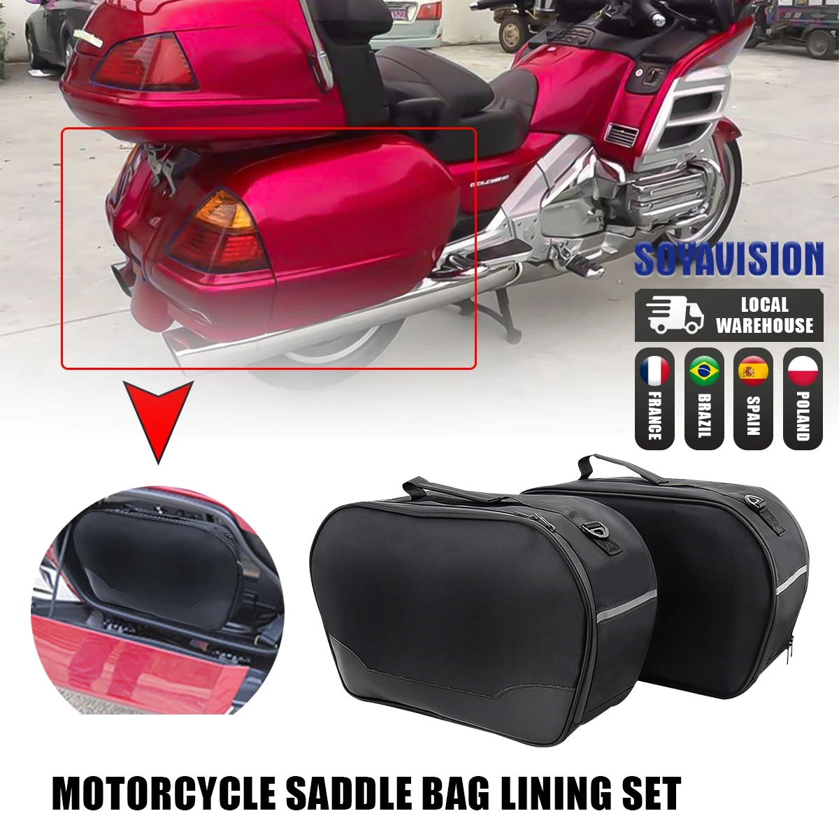 Motorcycle Accessories Saddlebag Storage bags FOR Honda Gold Wing GL1800 2012-2017 Luggage Bag Side Box Bag Inner Bag Bushing