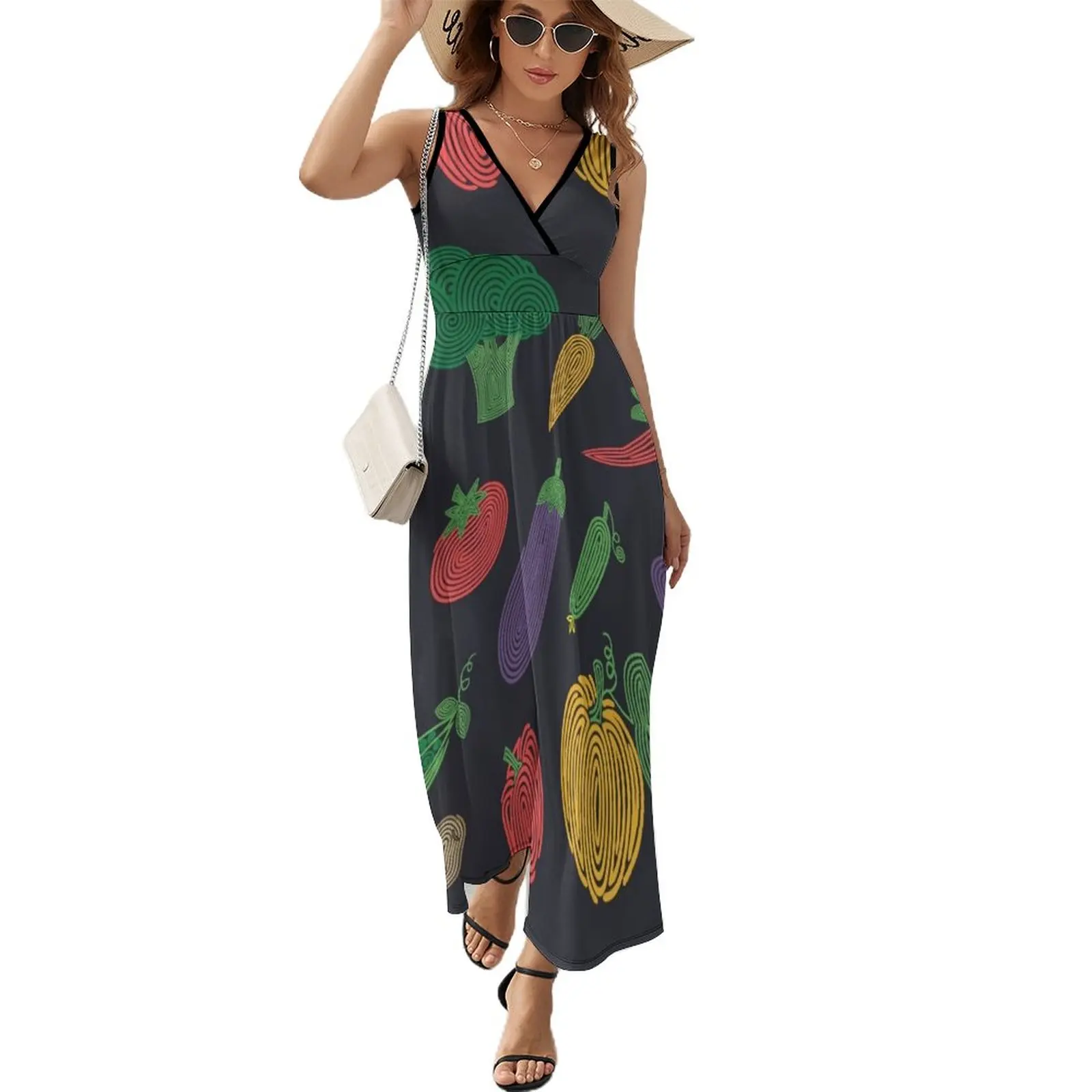 

Hypno veggies Sleeveless Dress elegant women's sets Dress vintage