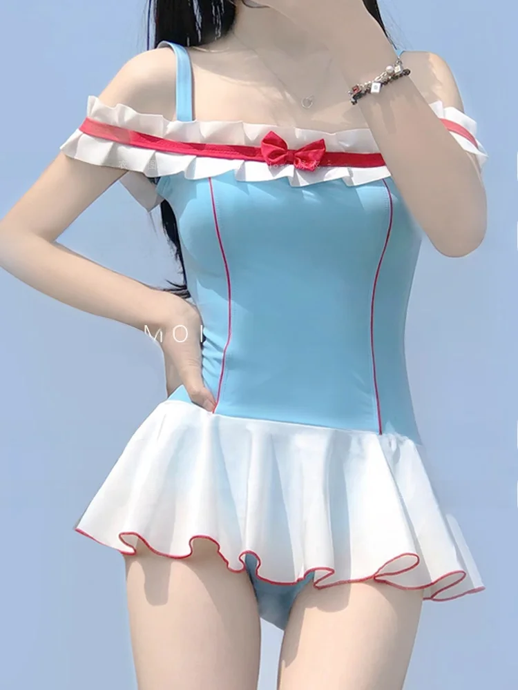 

Mimoi Closet Retro Japanese Sle Cute Lolita Girls Pure Desire Swimsuit Skirt pe Swimming Costume Women Summer Casual Swim...