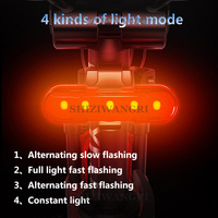 Bicycle Rear Light IPX-5 Waterproof USB Rechargeable LED Safety Warning Lamp Bike Flashing Accessories Cycling Taillight