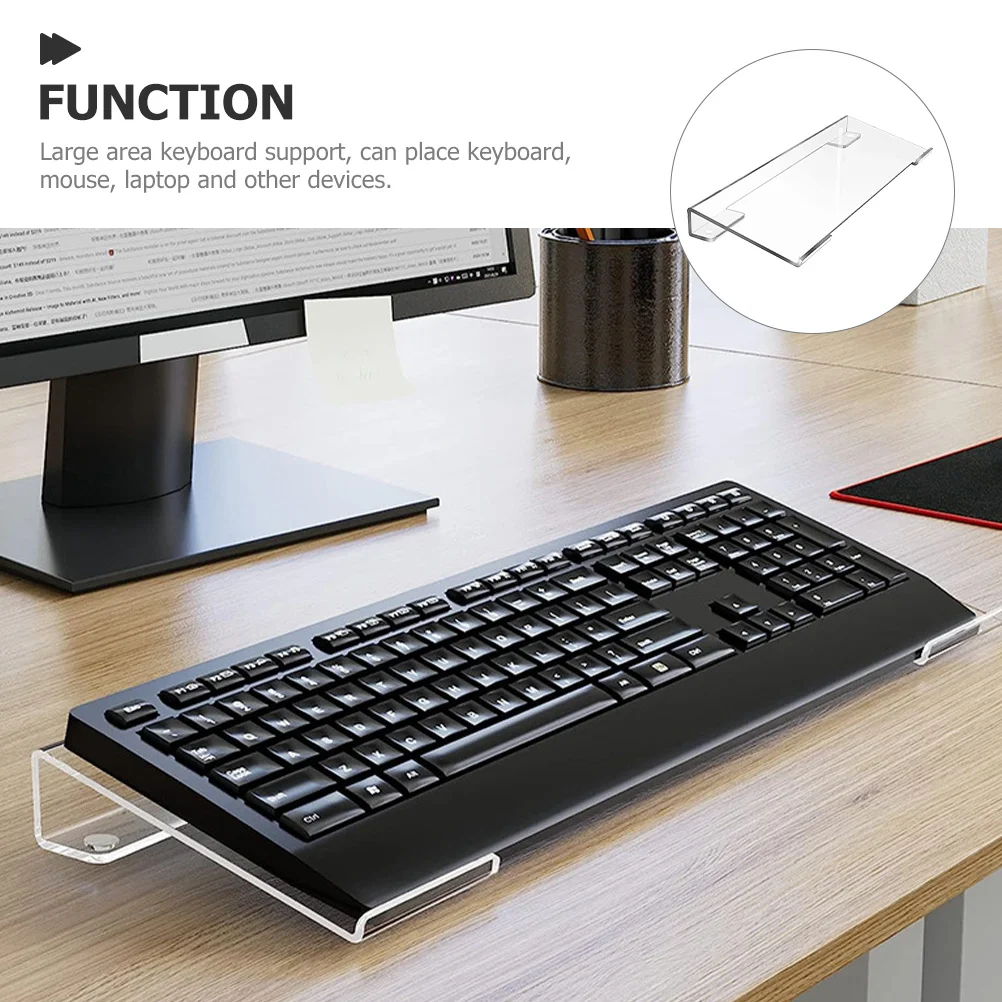 

Keyboard Stand Acrylic Transparent Anti-Skid Stable Support for Desk Computer Accessories Keyboard Display Riser Office Supplies