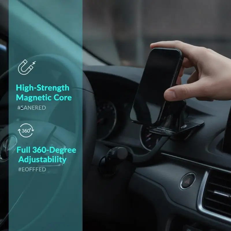 Magnetic Car Phone Holder Shockproof Strong Magnet Air Vent Dashboard Mount Universal Fit for All Android iOS Phones