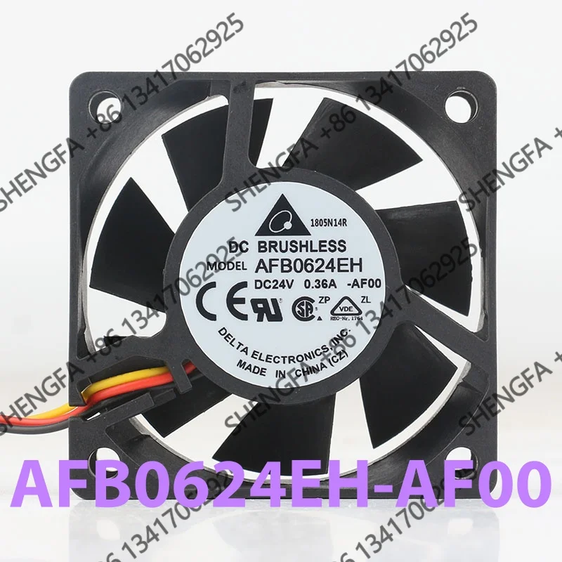 Cooling Fan AFB0624EH-AF00 Delta 5V 12V 48V DC 24V 0.36A AC EC 6025 60X60X25MM 6CM Three-wire Alarm Cabinet Double Ball Inverter