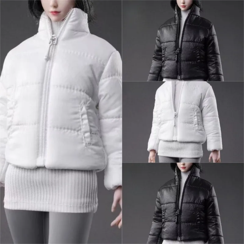 

CTC-013 1/6 Scale Female Soldier Trendy Black/white Down Jacket Clothes Model Dolls Decor for 12'' Action Figures Body
