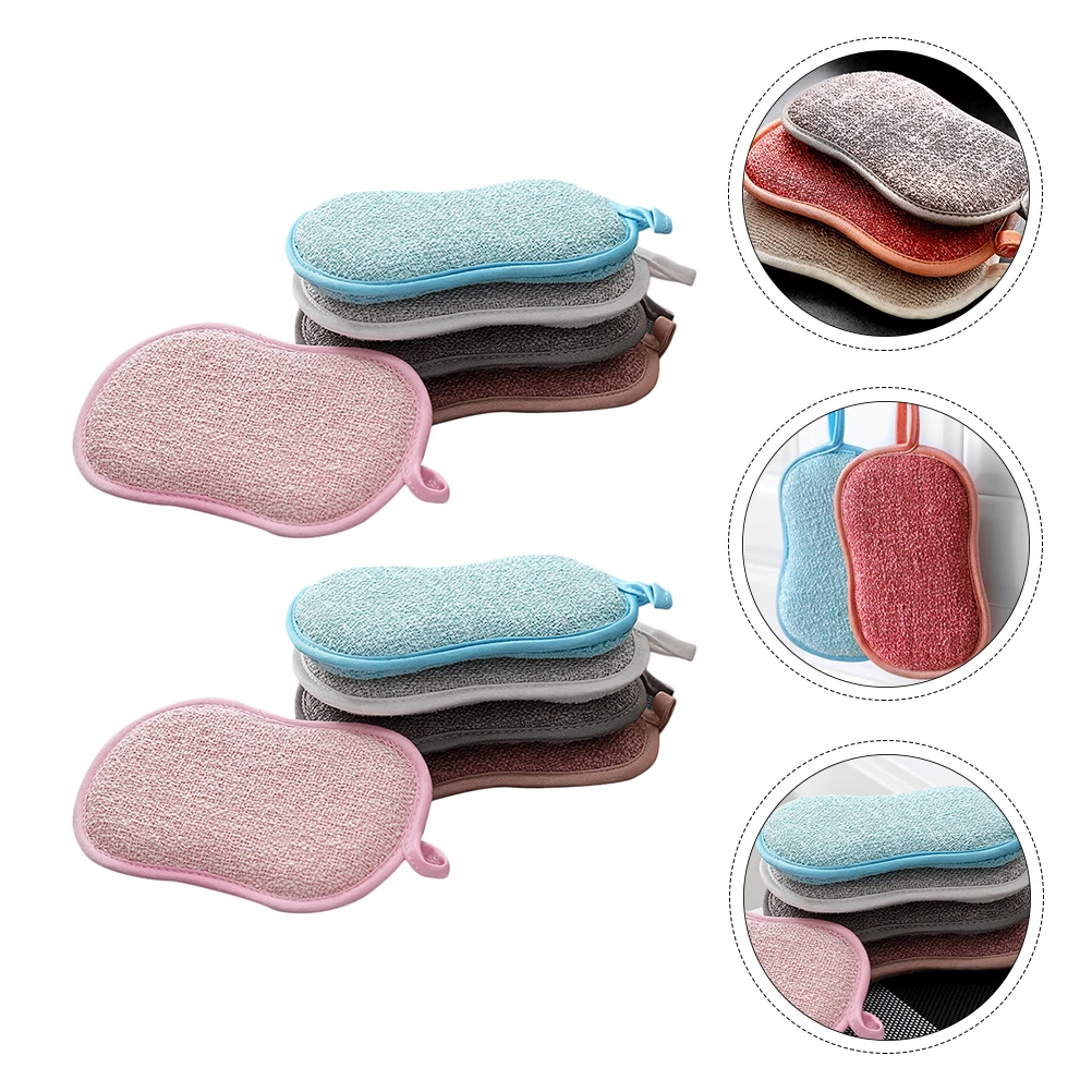 

10Pcs Super Strong Durable Scouring Pads Dishwashing Sponge for Non-Stick Cookware Kitchen Cleaning Scrubber Dishwashing Pad
