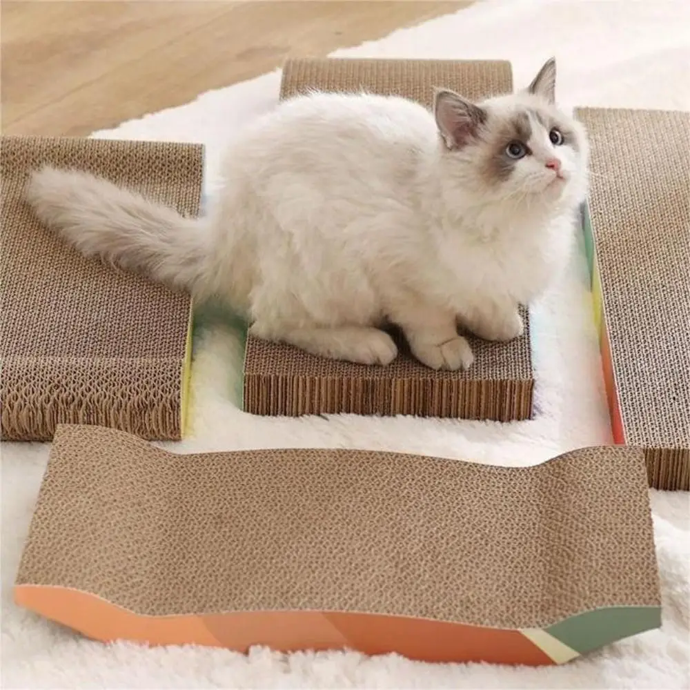 1 PCS Versatile Cat Scratcher Cardboard Safe Harmless Kitten Scratching Board Wear-resistant Corrugated Paper