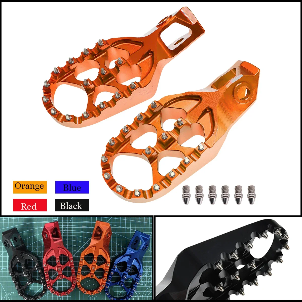 

For 2024 GasGas EC 300 Forged Enlarged Footrest Footpegs Foot Pegs Rest For KTM EXC 300 EXC-F 350 SXF 450 Husqvarna TE 300 FE450