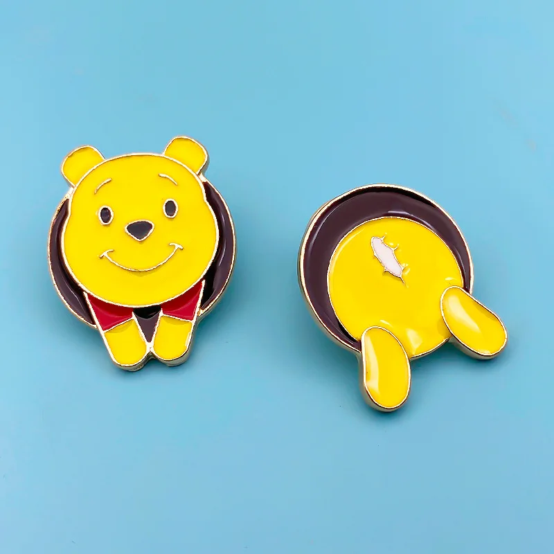 Disney Winnie The Pooh Cute Enamel Pin Stitch Brooches Bag Lapel Pin Cartoon Badge Backpack Decoration Kids Gift Accessories