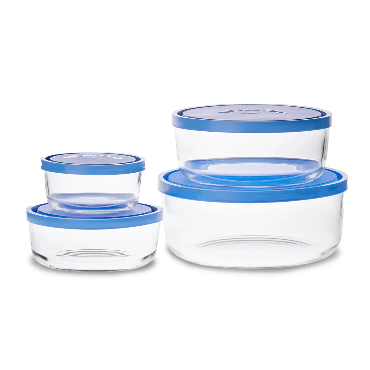 Recipientes de Cristal Azul para Alimentos Herméticos - Apto para Lavavajillas, Congelador y Microondas - Libre de BPA - Marca Borgonovo