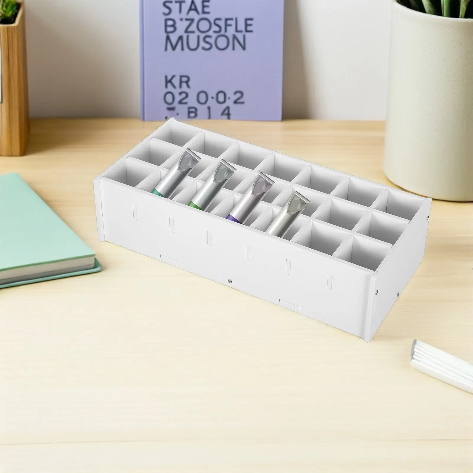 

Paint Storage Rack Wooden Paint Organizer Desktop Storage for Pigment Bottles Inks and Paints Anniversary Gift for Her