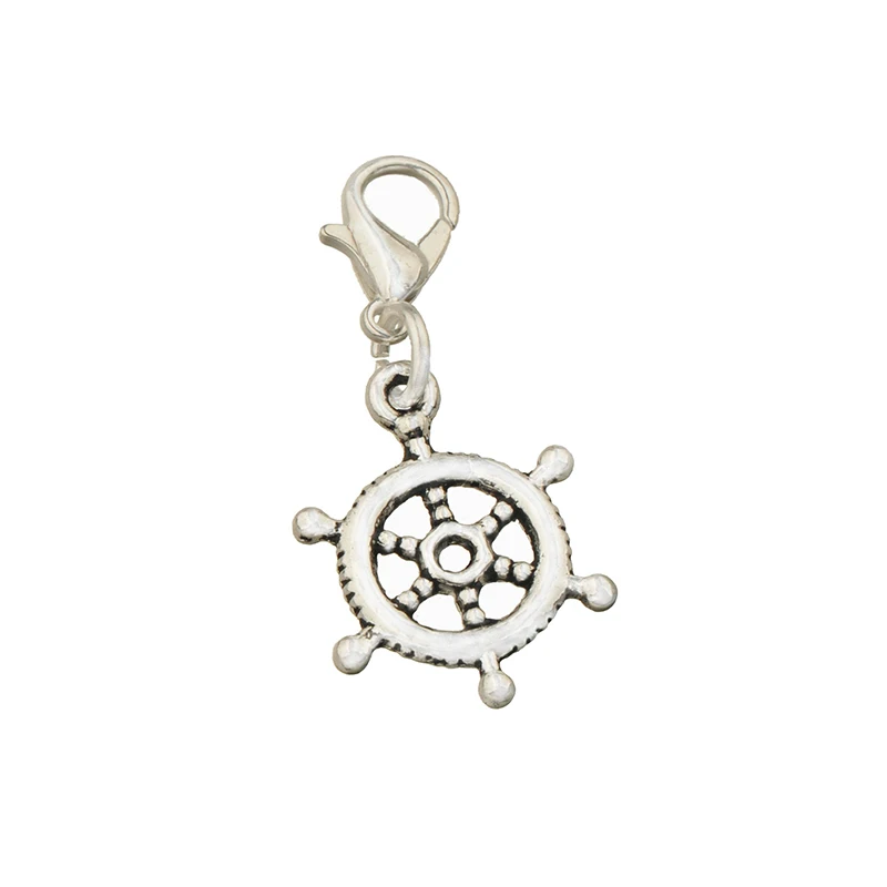 Charms With Lobster Clasps Handicrafts Material Diy Rudder Antique Silver 40pcs Metal Brooch Jewelry Accessories Wholesales