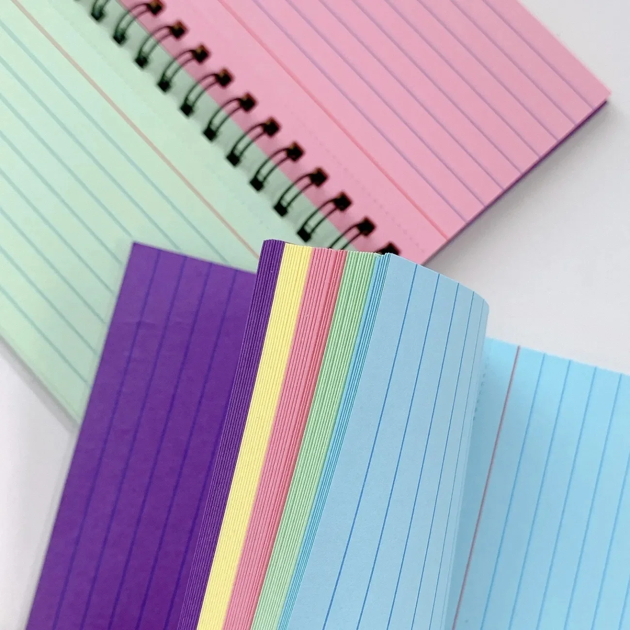 Five Color Combination Coil Note Pad Students Index Cards Small Notebook Memo Tearable Portable Notepad