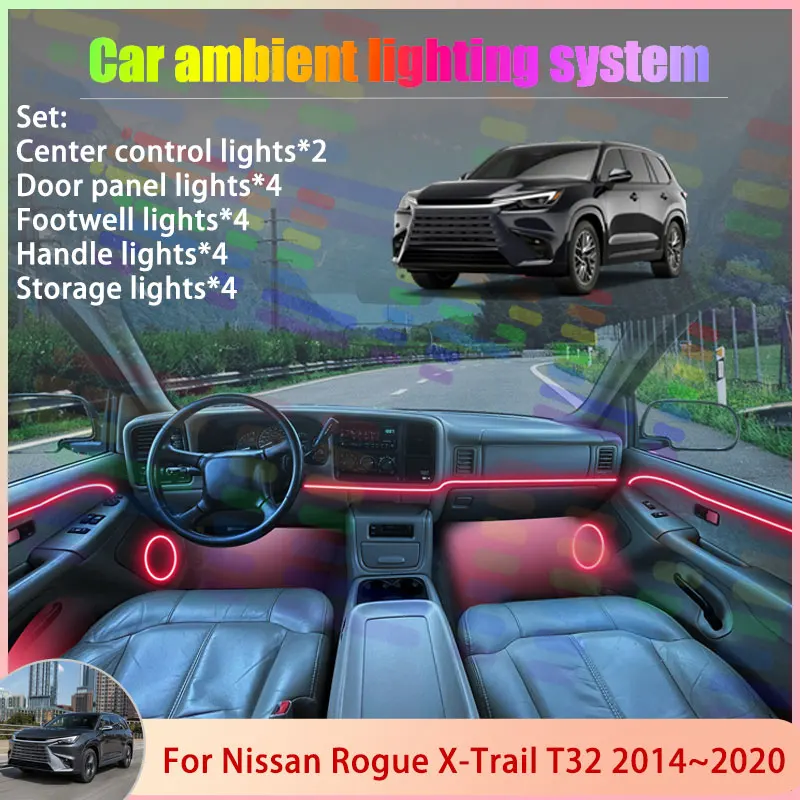 

Для Lexus TX AU10 2024 2025 2026 2/18 в 1, автомобильная атмосферная лампа, RGB абажур, ансамбль, стример, атмосферный набор, автоаксессуары