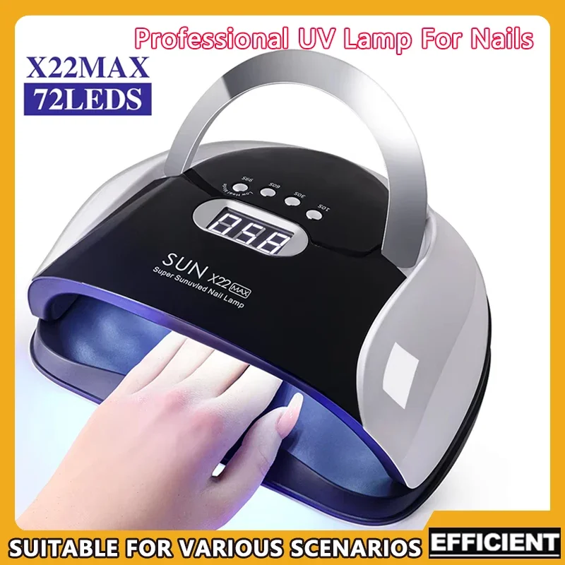 72 LED UV Nail Art Lampe mit automatischem Sensor Nageltrockner zum Aushärten von Gellack Professionelles Nail Art Machine Light