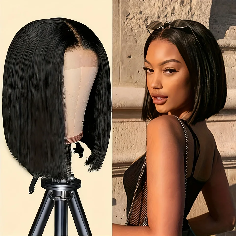 

250% Плотность Боб Прямые человеческие волосы 13x6 Hd Прозрачные кружевные фронтальные парики Высокая плотность 5x5 Бразильский короткий парик для женщин