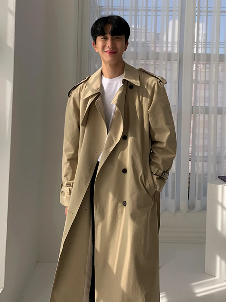 

MRCYC Men's Mid-Length Jaet Autumn Outerwear Korean Sle Trendy Briti Loose Japanese Sle Coat Cool Windbreaker