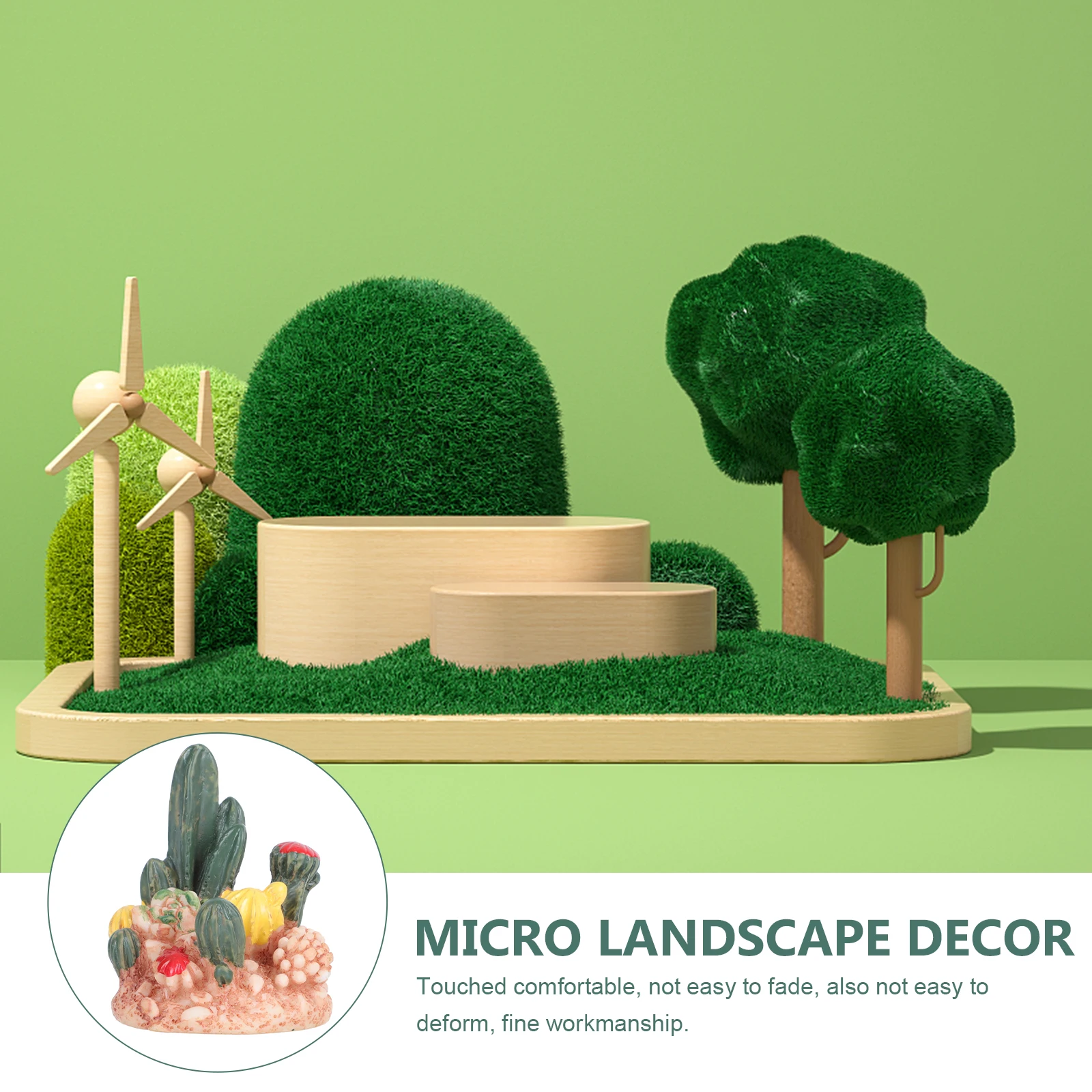

2 PCS Plants and Outdoor Succulent Decoration Micro Landscaping Resin Crafts Colorful Garden Ornament