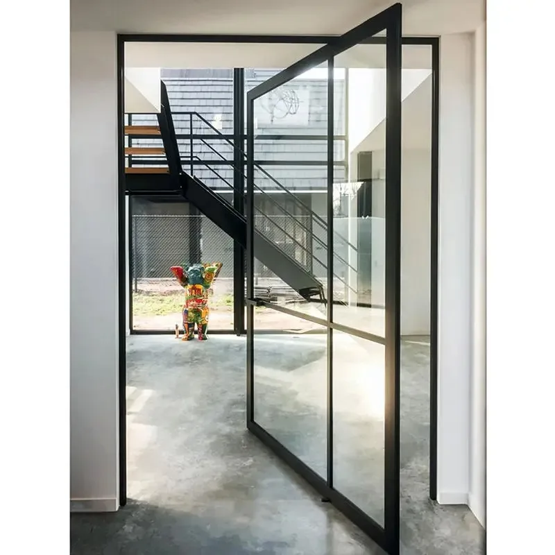 Multi Scenario Applicable Aluminum Frame Double Layer Glass Revolving Door Panoramic Manual Pivot Doors Modern Entrance Doors