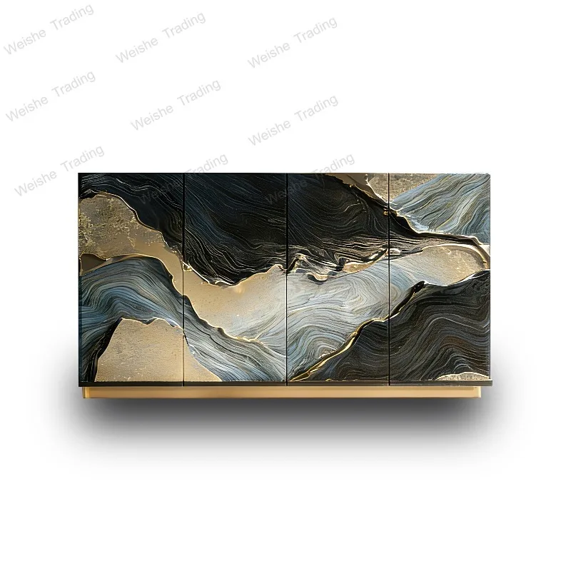 

Original design art Entrance foyer Entrance cabinet Special-shaped decorative dining side cabinet Aesthetics New Chinese-style
